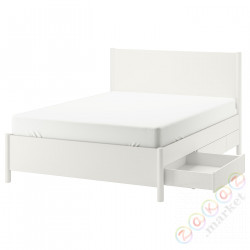 ⭐TONSTAD⭐Каркас кровати сящики, сливочный, 140x200 cm⭐ИКЕА-90489086