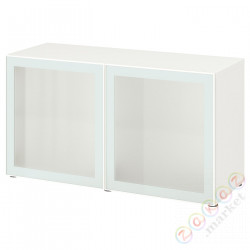 ⭐BESTA⭐Сайт, белый Glassvik/белый/jasna зеленыйeń матовое стекло, 120x42x64 cm⭐ИКЕА-09489227