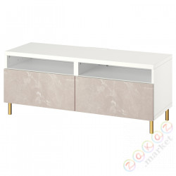 ⭐BESTA⭐Тумба под ТВ с ящики, белый/Bergsviken/Ösarp бежевый, 120x42x48 cm⭐ИКЕА-09435852