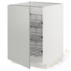 ⭐METOD⭐Гардероб с проволочной корзиной, белый/Havstorp светло-серый, 60x60 cm⭐ИКЕА-29538401