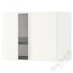 ⭐METOD⭐Навесной шкаф с крылом для сушки/2 дверь, белый/Vallstena белый, 80x60 cm⭐ИКЕА-09507293