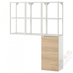 ⭐ENHET⭐Книжный шкаф, белый/подражание. дуб, 120x32x150 cm⭐ИКЕА-99331483