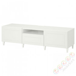 ⭐BESTA⭐Тумба под ТВ, белый/Смевикен/Каббарп белый, 180x42x48 cm⭐ИКЕА-09384536