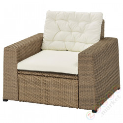 ⭐SOLLERON⭐Садовое кресло, коричневый/Kuddarna бежевый⭐ИКЕА-69303189