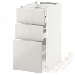 ⭐METOD / MAXIMERA⭐3 пт/2n/śr/в шу, белый/Ringhult светло-серый, 40x60 cm⭐ИКЕА-39141730