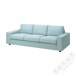 ⭐VIMLE⭐Чехол на диван3 человекowej, сширокийmi связаныokietnikami/Saxemara светло-синий⭐ИКЕА-89401259