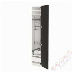 ⭐METOD / MAXIMERA⭐Высокий шкаф/домашний интерьер, белый/Nickebo матантрацит, 40x60x200 cm⭐ИКЕА-49497777