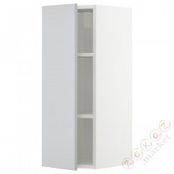 ⭐METOD⭐Навесной шкаф с полками, белый/Veddinge Серый, 30x80 cm⭐ИКЕА-39463122