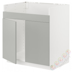 ⭐METOD⭐ХАВСЕН тумба под раковину 2com, белый/Havstorp светло-серый, 80x60 cm⭐ИКЕА-09538237