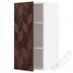 ⭐METOD⭐Навесной шкаф с полками, белый Hasslarp/коричневый шаблон, 40x80 cm⭐ИКЕА-69469250