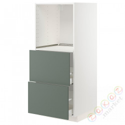 ⭐METOD / MAXIMERA⭐Шестой огромный/2шу, белый/Bodarp серо-зеленый, 60x60x140 cm⭐ИКЕА-39317183