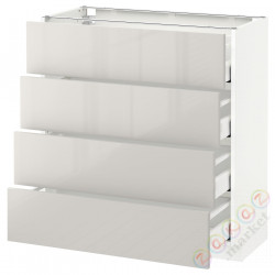 ⭐METOD / MAXIMERA⭐Бывший 4 пт/4шу, белый/Ringhult светло-серый, 80x37 cm⭐ИКЕА-09142420