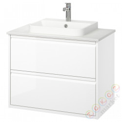 ⭐ANGSJON / BACKSJON⭐Sзаf umyw сящики/umyw/bateria, глянцевый белый/белый имитация мрамора, 82x49x71 cm⭐ИКЕА-89521389