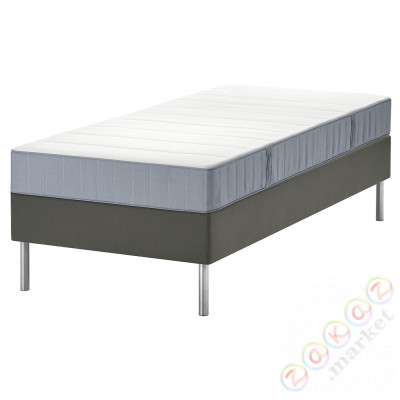 ⭐LYNGOR⭐Континентальная кровать, Vesteröy жесткий/светло-синий темно-серый, 90x200 cm⭐ИКЕА-99542720