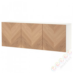 ⭐BESTA⭐Комбинация навесных шкафов, белый/Hedeviken дубовый вейп, 180x42x64 cm⭐ИКЕА-49417865