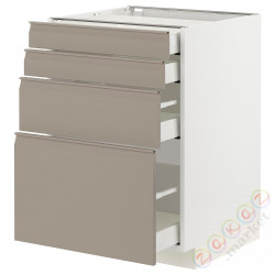 ⭐METOD / MAXIMERA⭐Sза st 4fr/4шу, белый/Upplöv матciemnoбежевый, 60x60 cm⭐ИКЕА-99492046