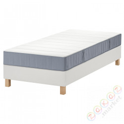 ⭐LYNGOR⭐Континентальная кровать, Vesteröy средняя твердость/jasnoсиний белый, 90x200 cm⭐ИКЕА-59553414