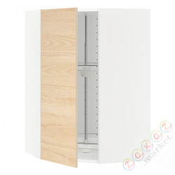 ⭐METOD⭐Шкаф навесной угловой с каруселью, белый/Askersund яркий узор ясеня, 68x100 cm⭐ИКЕА-39215759