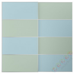 ⭐MEHAMN⭐Drzв и скольжение, алюминий 2str/светло-синий светло-зеленый, 200x201 cm⭐ИКЕА-79548544