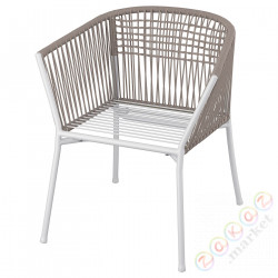 ⭐SEGERON⭐Стул с подлокотниками, людоед., белый/бежевый⭐ИКЕА-50510810