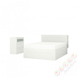 ⭐BRIMNES⭐Meble do sypialni, набор. 2 шт.., белый, 180x200 cm⭐ИКЕА-99487907