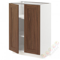 ⭐METOD⭐Кабинет stj/полки/2 дверь, белый Enköping/коричневый орех, 60x37 cm⭐ИКЕА-79475019