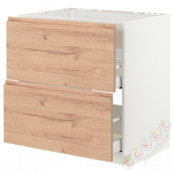 ⭐METOD / MAXIMERA⭐Постоянный шкаф/капюшон zint. с ящиками, белый/Voxtorpподражание. дуб, 80x60 cm⭐ИКЕА-79402396