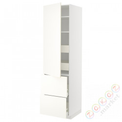 ⭐METOD / MAXIMERA⭐H пополам/4 шу/Drz/2 fr, белый/Vallstena белый, 60x60x220 cm⭐ИКЕА-69507407