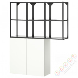 ⭐ENHET⭐Книжный шкаф, антрацит/белый, 120x32x150 cm⭐ИКЕА-99548010