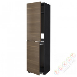 ⭐METOD⭐Шкаф, высокий лед/проживающий, черный/Орех Voxtorp60x60x220 cm⭐ИКЕА-19115874