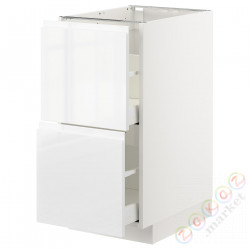 ⭐METOD / MAXIMERA⭐Sсstj 2fr/2в шу, белый/Блеск Voxtorp/белый, 40x60 cm⭐ИКЕА-29254044