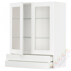 ⭐METOD / MAXIMERA⭐Sза c 2 стакан Drz/2 ящики, белый Enköping/белый имитация дерева, 80x100 cm⭐ИКЕА-39473507