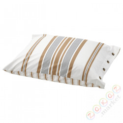 ⭐LAPPDUNORT⭐Наволочка, белый/коричневый/полосатый, 50x60 cm⭐ИКЕА-60526434