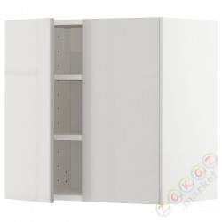 ⭐METOD⭐Навесной шкаф с полками/2 дверь, белый/Ringhult светло-серый, 60x60 cm⭐ИКЕА-29467385