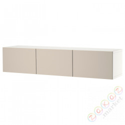 ⭐BESTA⭐Тумба под ТВ с дверь, белый/Лаппвикен светло-серый/бежевый, 180x42x38 cm⭐ИКЕА-59421800