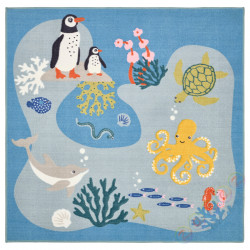 ⭐BLAVINGAD⭐Ковровая дорожка, шаблон zwierzęta oceanu/разноцветный, 133x133 cm⭐ИКЕА-80528366