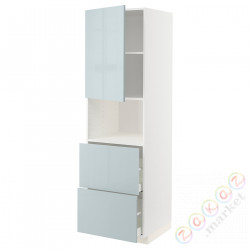 ⭐METOD / MAXIMERA⭐В шкафу для микрофона дверь/2 ящики, белый/Kallarp jasnoсерый-синий, 60x60x200 cm⭐ИКЕА-39478864