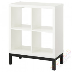 ⭐KALLAX⭐Книжный шкаф с ramą nośną, блеск/белый/черный, 77x94 cm⭐ИКЕА-89442622