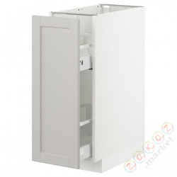 ⭐METOD⭐Кабинет ул./wysuwане wyposażenт.е.доб, белый/Lerhyttan светло-серый, 30x60 cm⭐ИКЕА-69301425