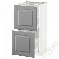 ⭐METOD / MAXIMERA⭐Шкаф/2 шу/, белый/Bodbyn Серый, 40x37 cm⭐ИКЕА-49051408