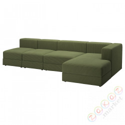 ⭐JATTEBO⭐4,5-os диванmodułowa с шезлонгом, prawy/Samsala ciemny żółto-зеленый⭐ИКЕА-99471402