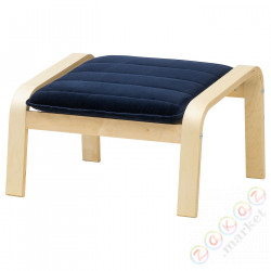 ⭐POANG / HAVERODAL⭐Подставка для ног, березовый шпон/Djuparp темно-синий⭐ИКЕА-09463623