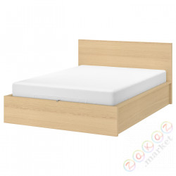 ⭐MALM⭐Кровать с контейнером, дубовый шпон, беленый, 160x200 cm⭐ИКЕА-50412683