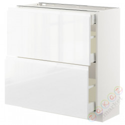 ⭐METOD / MAXIMERA⭐Sсstj 2fr/3шу, белый/Блеск Voxtorp/белый, 80x37 cm⭐ИКЕА-39255057