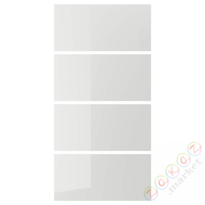 ⭐HOKKSUND⭐4 панели для каркаса Drzв и скольжение, блеск светло-серый, 100x201 cm⭐ИКЕА-60382341
