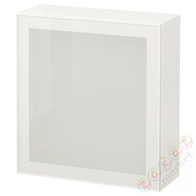⭐BESTA⭐Комбинация навесных шкафов, белый/Glassvik белое матовое стекло, 60x22x64 cm⭐ИКЕА-09441080