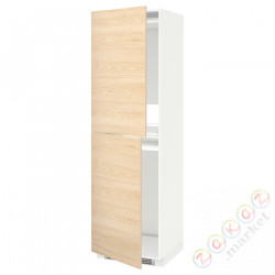 ⭐METOD⭐Шкаф, высокий лед/проживающий, белый/Askersund яркий узор ясеня, 60x60x200 cm⭐ИКЕА-79204810