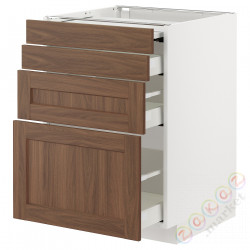 ⭐METOD / MAXIMERA⭐Кабинет ул. сwysuwanym blatem/3шу, белый Enköping/коричневый орех, 60x60 cm⭐ИКЕА-49475092