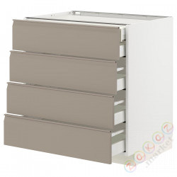 ⭐METOD / MAXIMERA⭐Sза stj 4fr/2n/3śr шу, белый/Upplöv матciemnoбежевый, 80x60 cm⭐ИКЕА-39492030