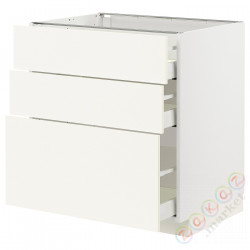 ⭐METOD / MAXIMERA⭐Напольный шкаф с 3 ящики, белый/Vallstena белый, 80x60 cm⭐ИКЕА-29507211